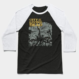 Retro City of the Living Dead Fulci Cult Classic Horror Fan Art Baseball T-Shirt